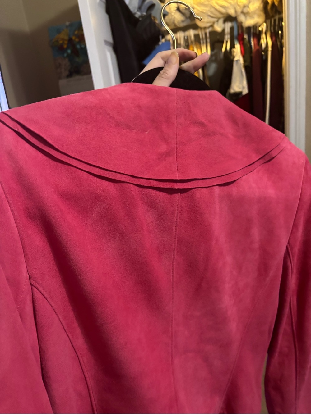 Lafayette 148 New York Raspberry Pink Ruffle-Front Jacket - Picture 6 of 10